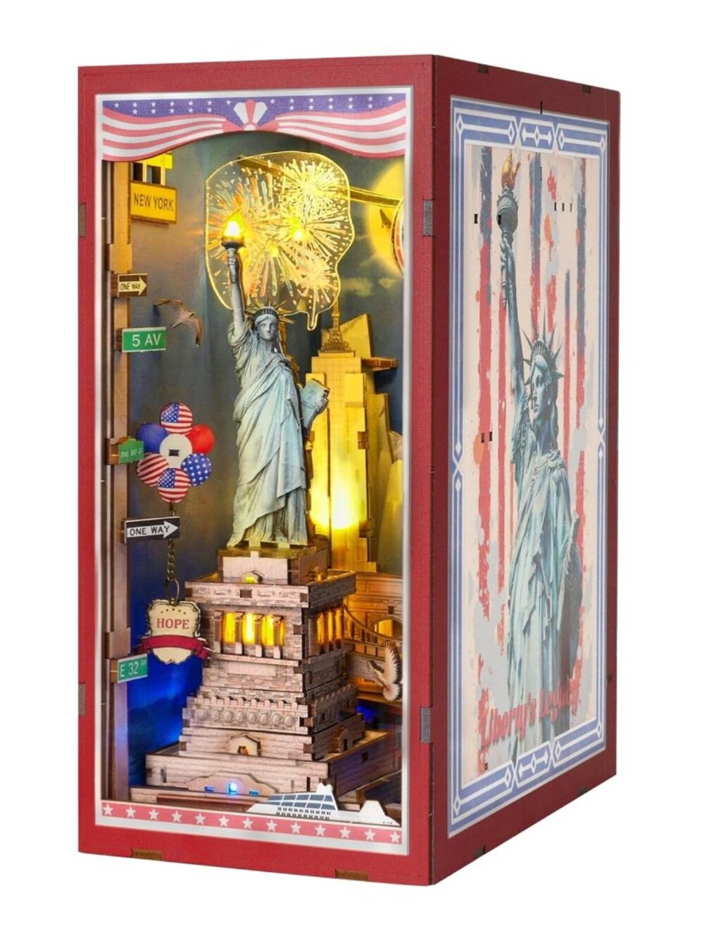 The Statue Of Liberty NYC Book Nook Kit Miniature Wooden DIY 3D Puzzle Craft